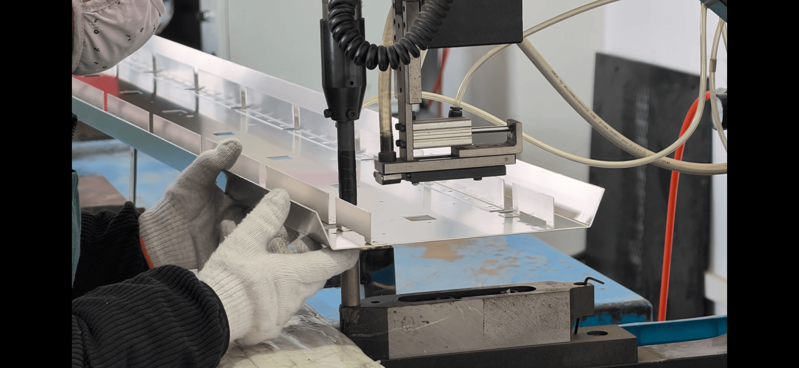 Welding hardware onto formed sheet metal panel photo thumbnail