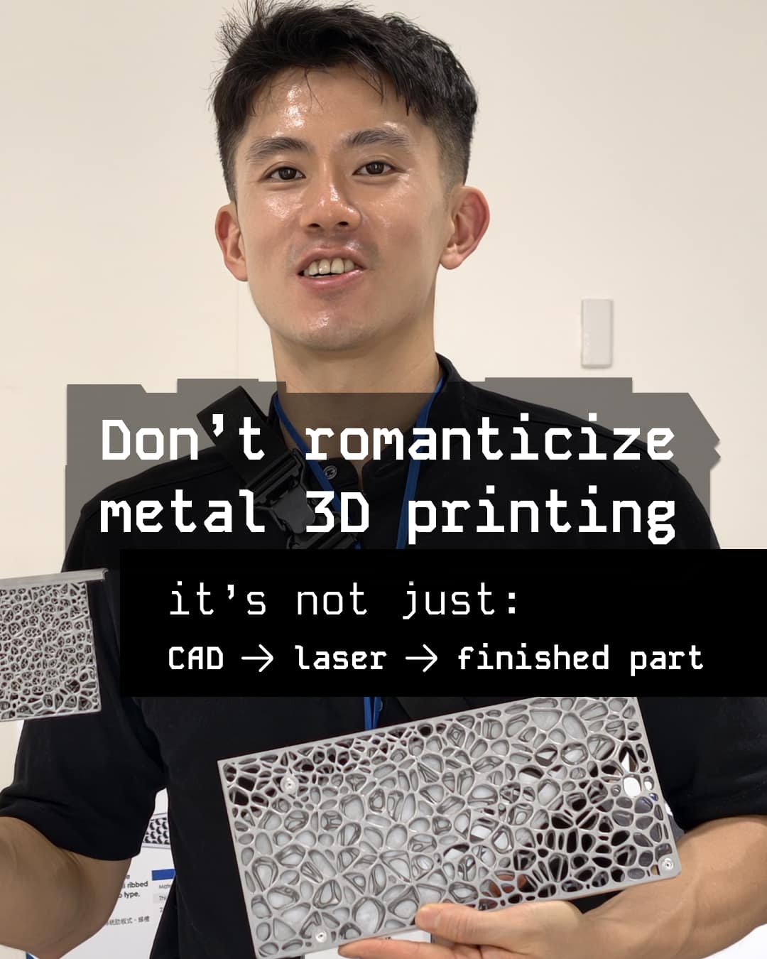 Metal additive manufacturing build plate with printed parts.